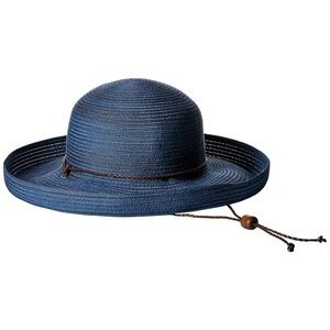 San Diego Hat Company Women's Mixed Braid Kettle Brim Hat Navy One Size